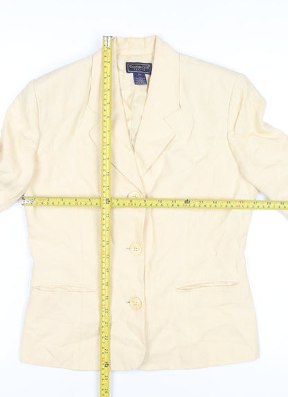 Charter Club Women’s Beige Linen Petite 2P Blazer Jacket