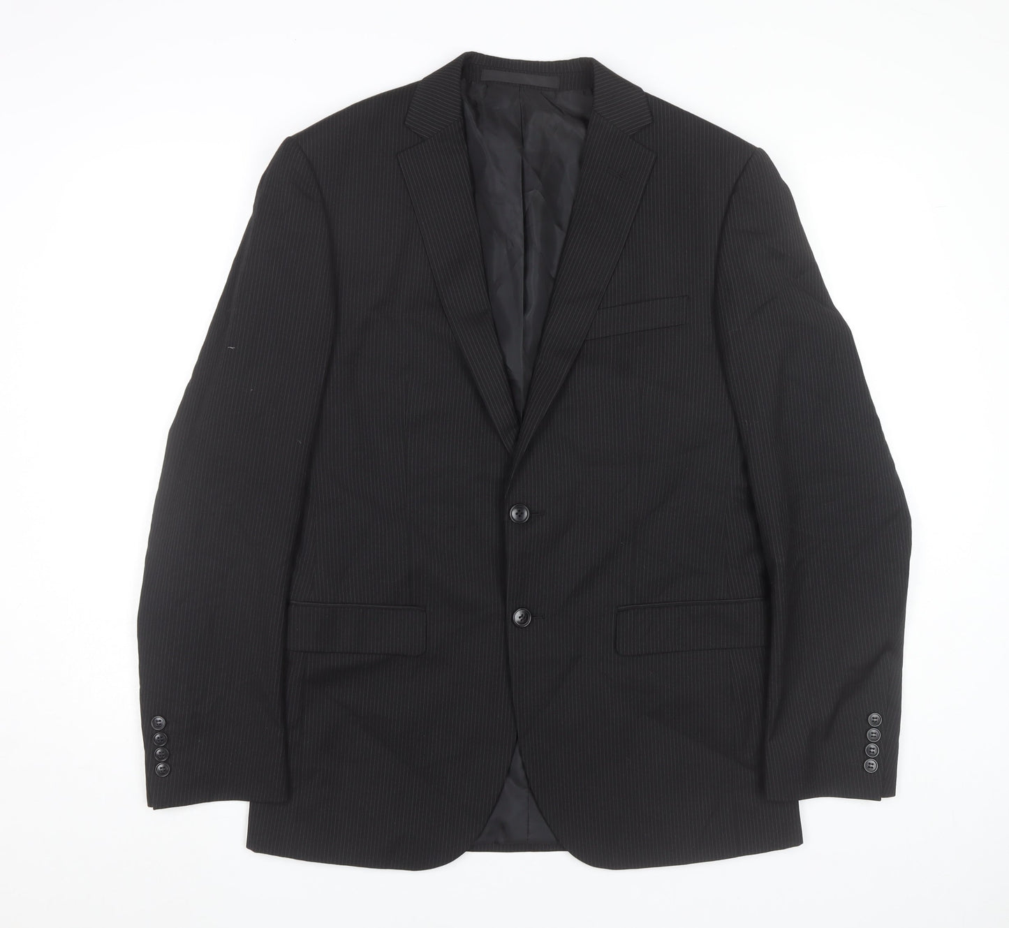 Marks and Spencer Men’s Black Wool Blend Pinstripe Blazer 38” M