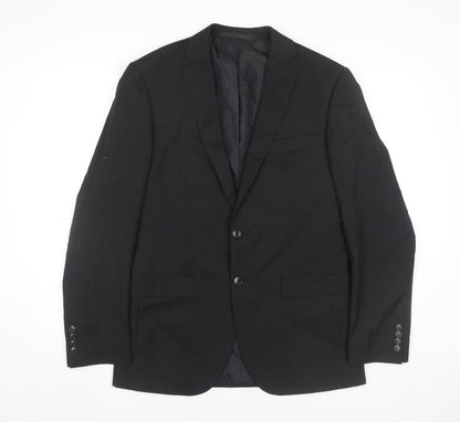 Marks and Spencer Men’s Black Wool Blend Pinstripe Blazer 38” M