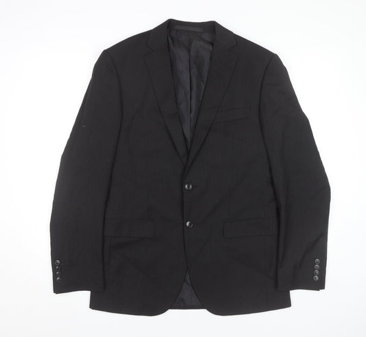 Marks and Spencer Men’s Black Wool Blend Pinstripe Blazer 38” M