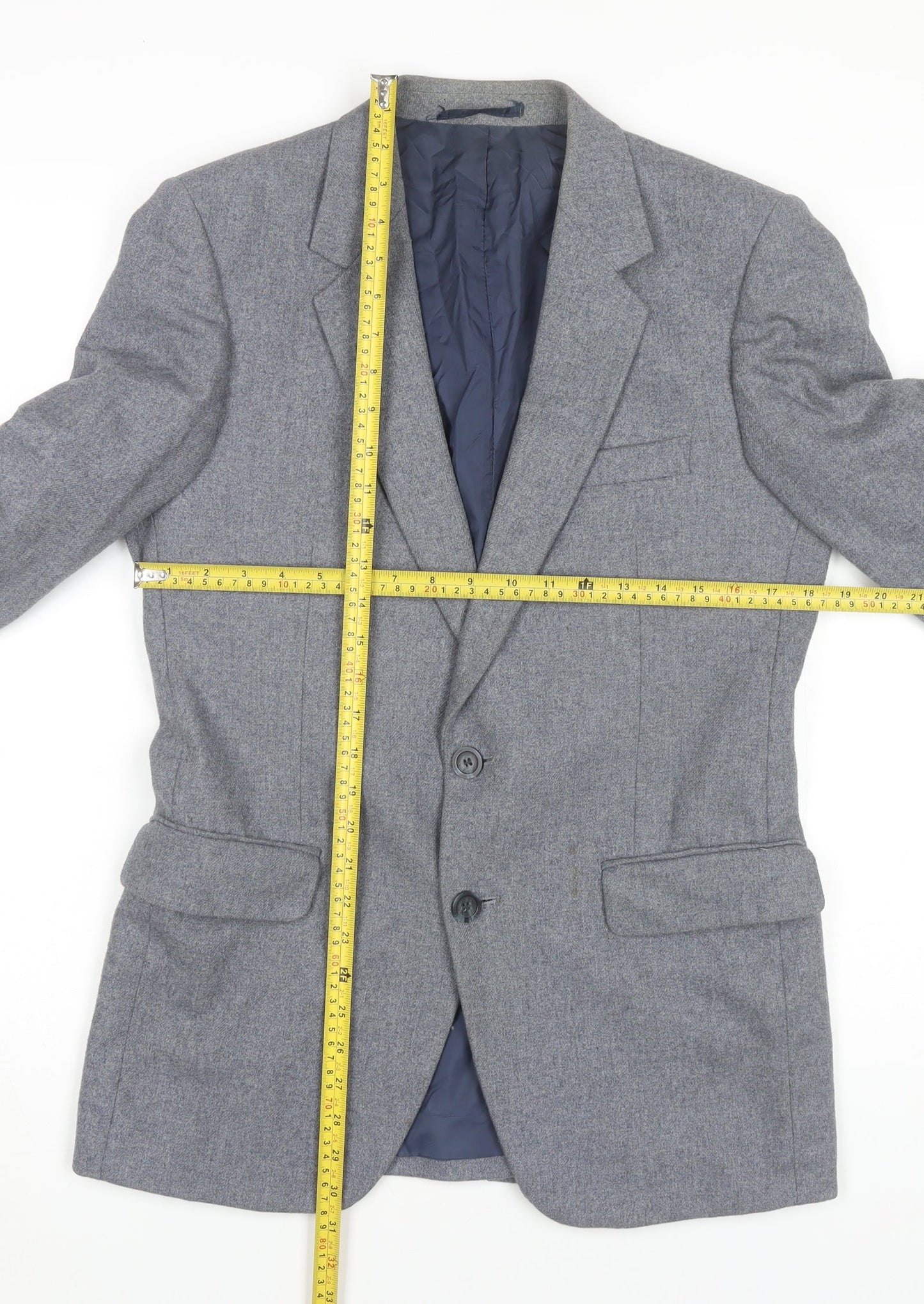 Philip Daniel Mens Grey Wool Blend Blazer Jacket 38in Chest