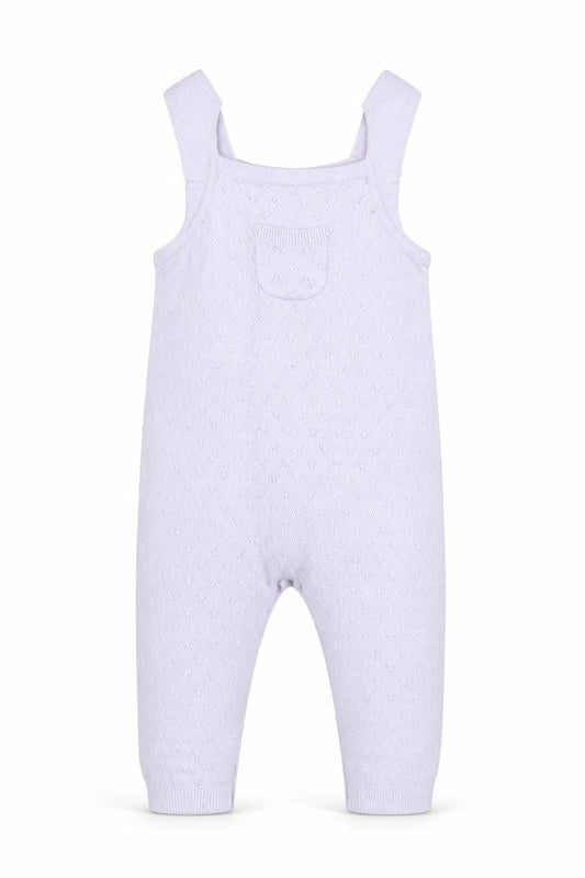 Marks and Spencer Girls Purple Knit Dungaree 6-9 Months Sleeveless