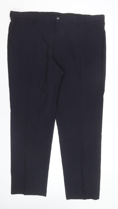 Marks and Spencer Men’s Navy Blue 42W 31L Regular Fit Dress Pants