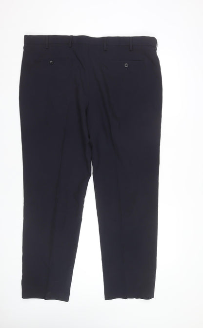 Marks and Spencer Men’s Navy Blue 42W 31L Regular Fit Dress Pants