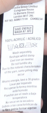 Topman Men's Black Christmas Dog Jumper Size S Crew Neck Pullover