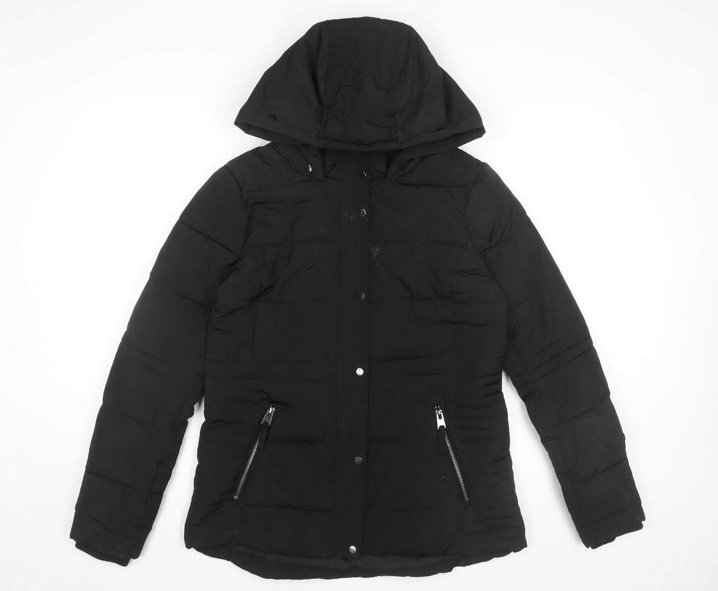 Womens UK Size S Wallis Black Puffer Jacket