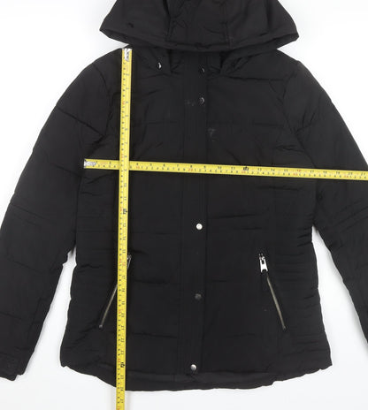 Womens UK Size S Wallis Black Puffer Jacket