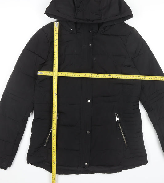 Womens UK Size S Wallis Black Puffer Jacket