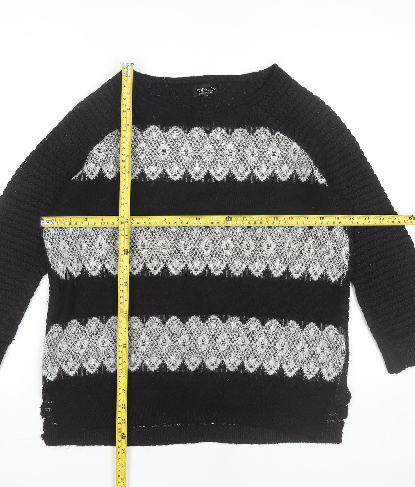 Womens UK Size 8 Topshop Black Pullover Jumper