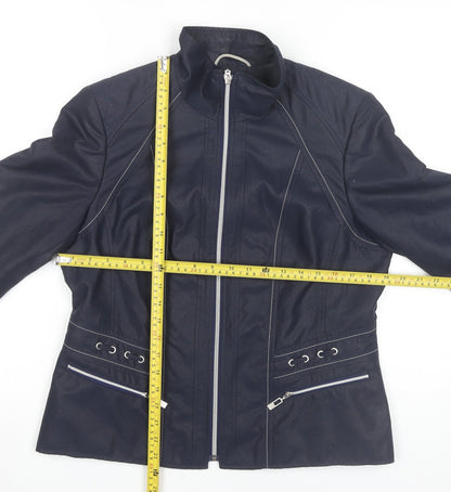 KSTN Womens Blue Polyester Jacket UK 14 Zip Pockets Casual