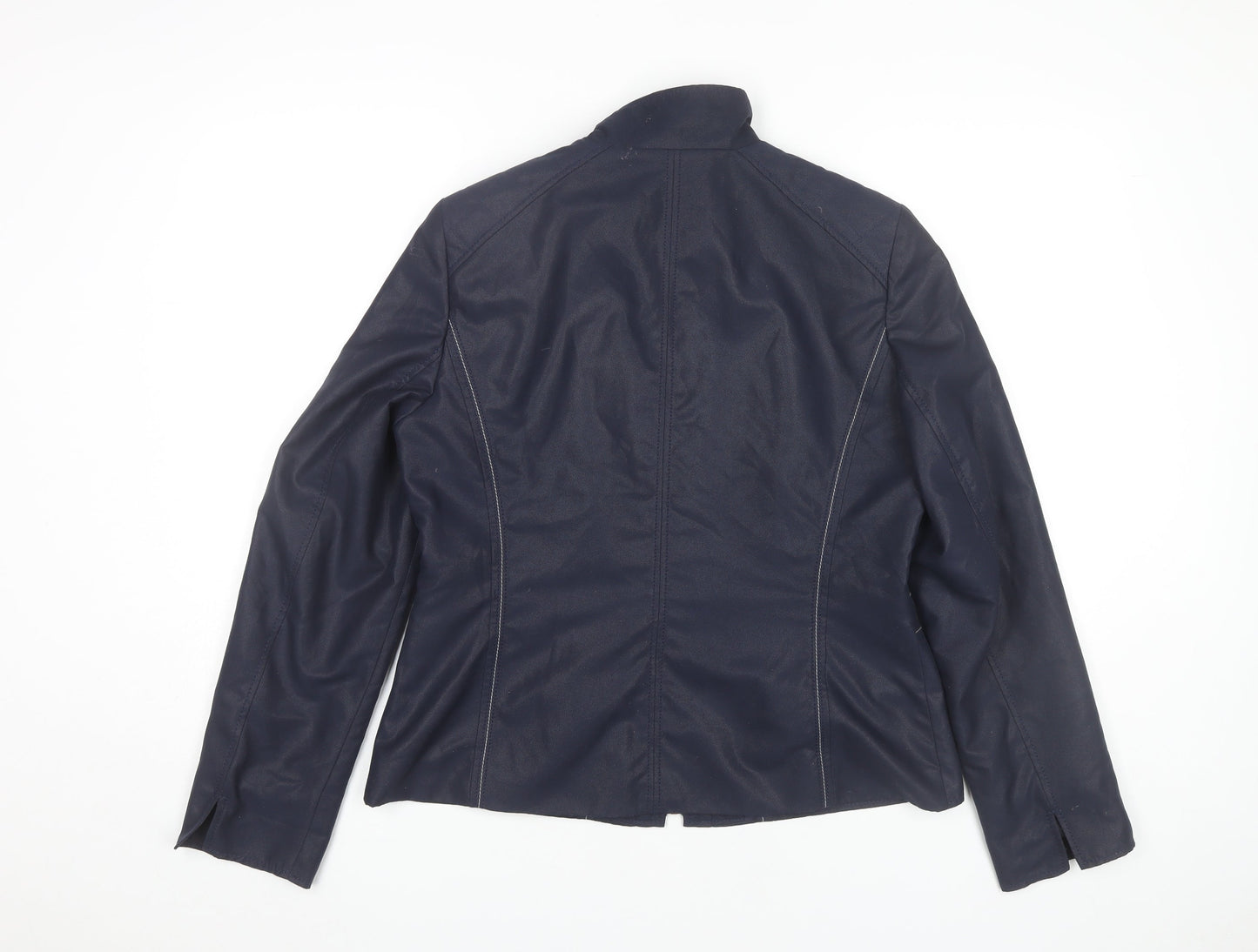 KSTN Womens Blue Polyester Jacket UK 14 Zip Pockets Casual