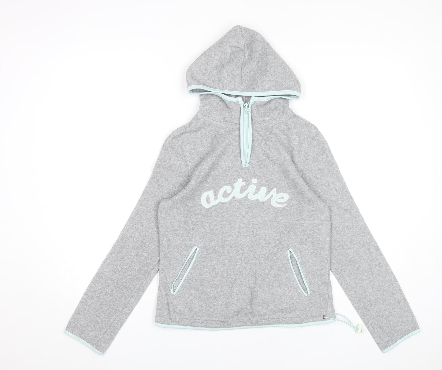 Active Women’s Grey Hoodie Sweatshirt Size 8-10 UK 1/4 Zip