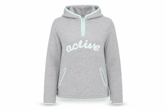 Active Women’s Grey Hoodie Sweatshirt Size 8-10 UK 1/4 Zip
