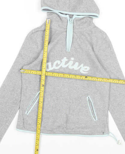 Active Women’s Grey Hoodie Sweatshirt Size 8-10 UK 1/4 Zip
