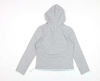 Active Women’s Grey Hoodie Sweatshirt Size 8-10 UK 1/4 Zip