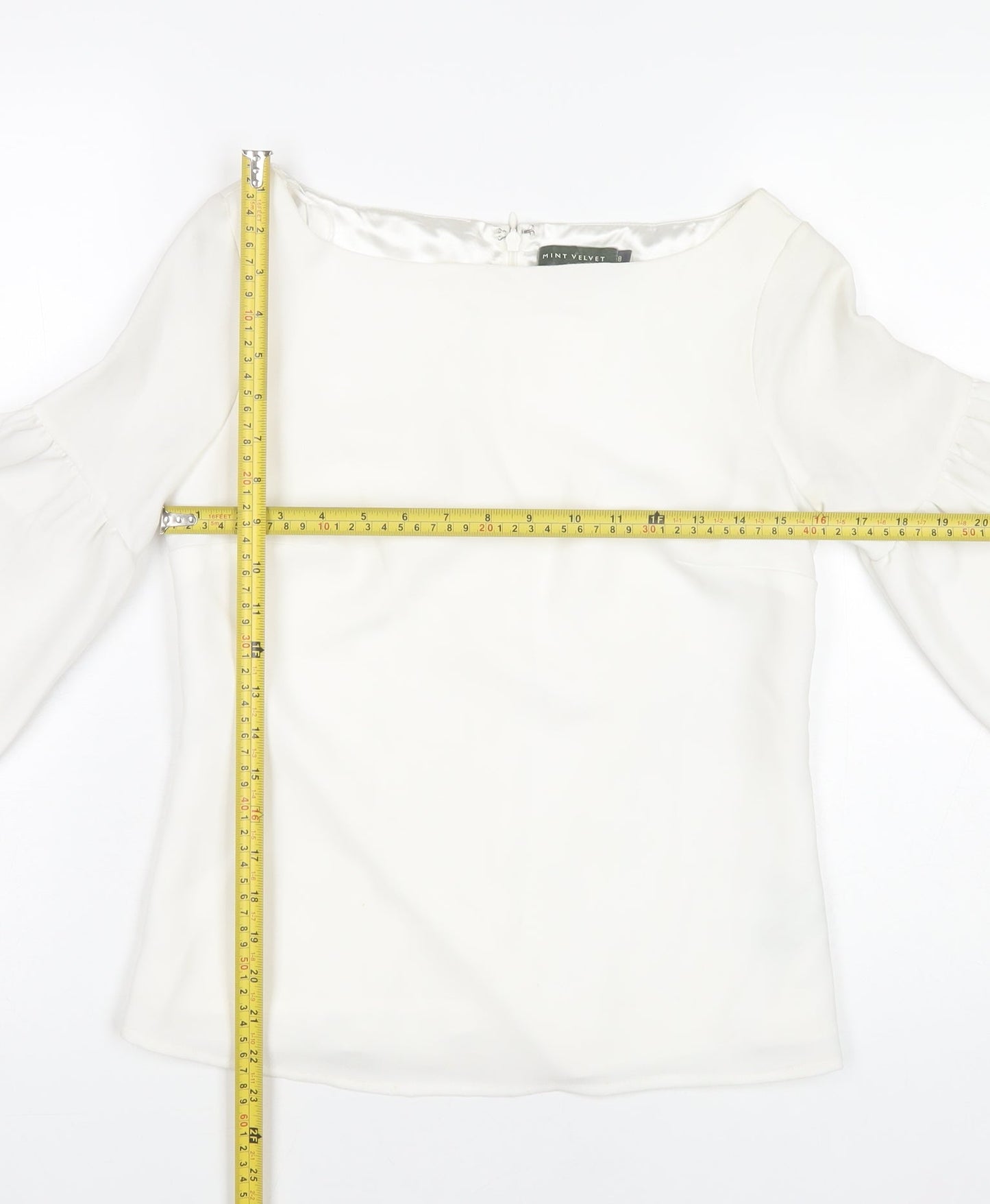 Womens UK Size 8 Mint Velvet White Tunic Blouse