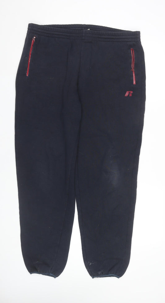 Russell Athletic Mens Black XL Sweatpants Fleece Casual Trousers