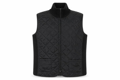 Kenneth Cole Womens Black L Quilted Sleeveless Waistcoat