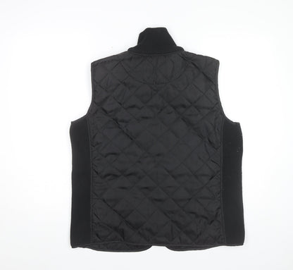 Kenneth Cole Womens Black L Quilted Sleeveless Waistcoat