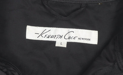 Kenneth Cole Womens Black L Quilted Sleeveless Waistcoat