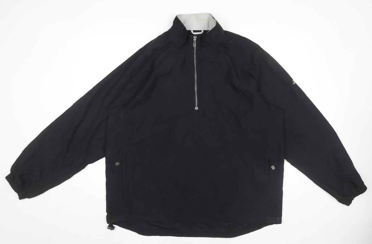 Adidas Men’s Black L Polyester 1/4 Zip Windbreaker Jacket