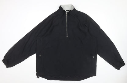 Adidas Men’s Black L Polyester 1/4 Zip Windbreaker Jacket