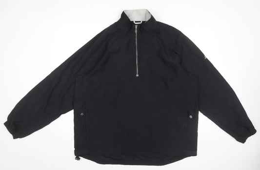 Adidas Men’s Black L Polyester 1/4 Zip Windbreaker Jacket