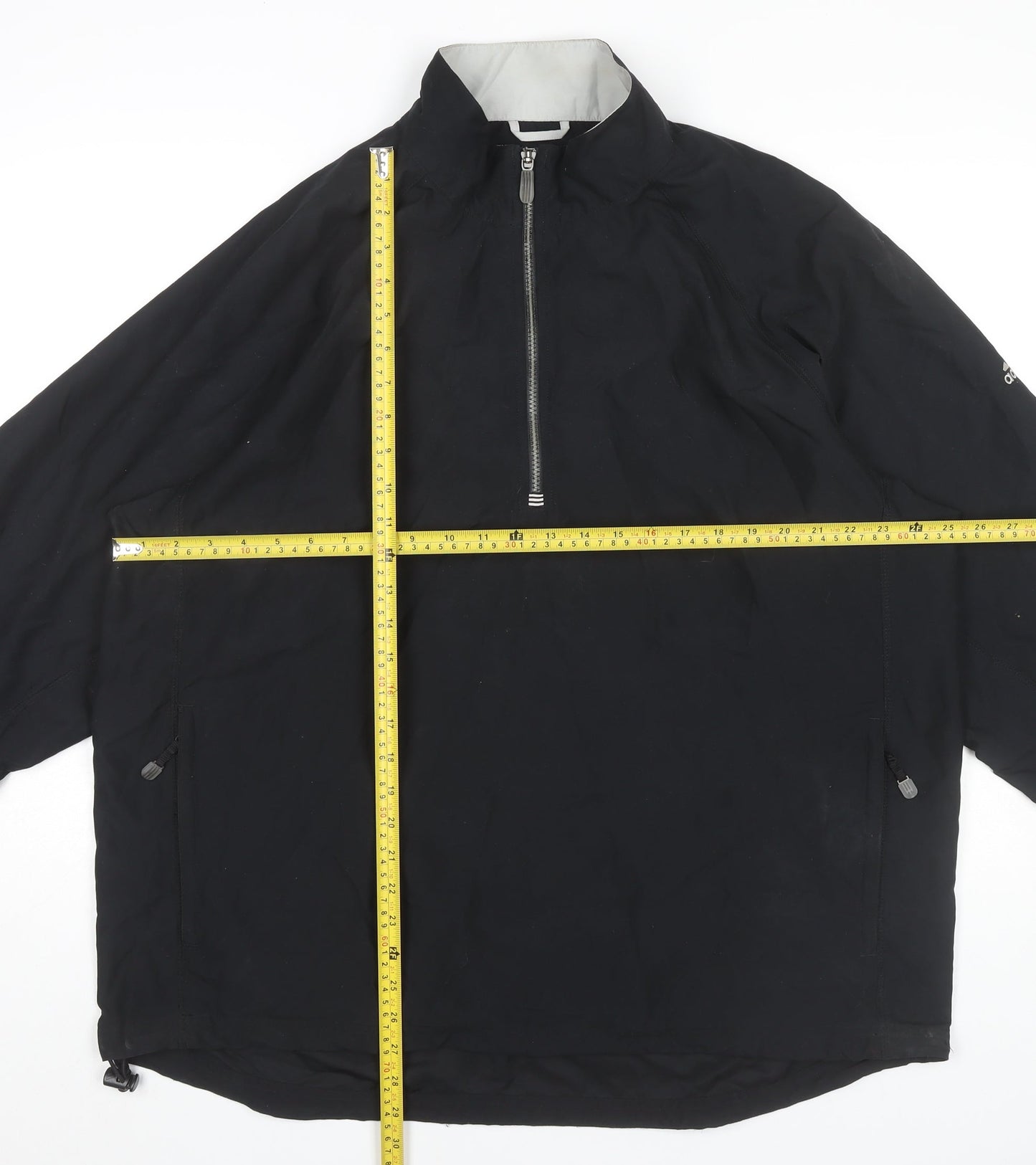 Adidas Men’s Black L Polyester 1/4 Zip Windbreaker Jacket