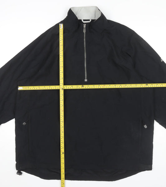 Adidas Men’s Black L Polyester 1/4 Zip Windbreaker Jacket