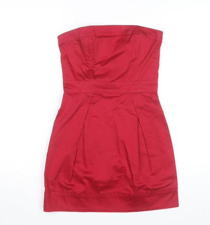 French Connection Women Red Strapless Short Dress Size 8 Party