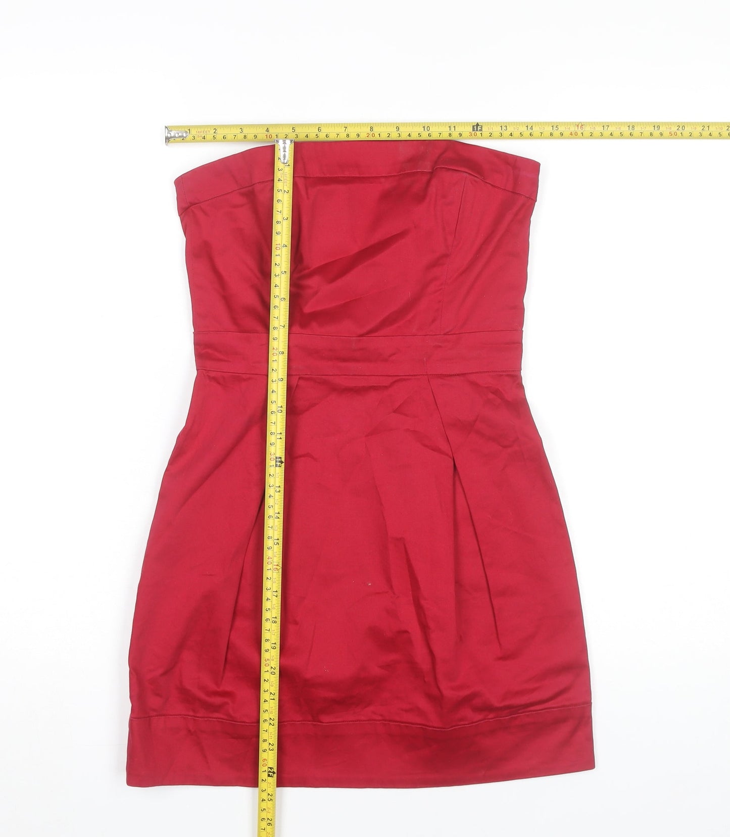 French Connection Women Red Strapless Short Dress Size 8 Party