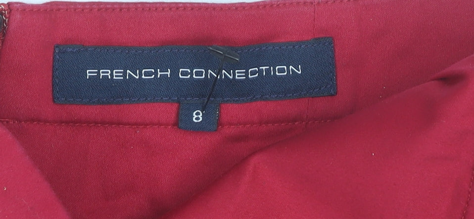 French Connection Women Red Strapless Short Dress Size 8 Party