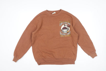 Mens UK Size S Pull&Bear Brown Pullover Sweatshirt