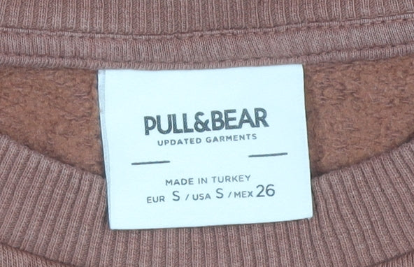 Mens UK Size S Pull&Bear Brown Pullover Sweatshirt