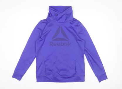 Reebok Women’s Purple Polyester Pullover Sweatshirt M Logo Sportswear