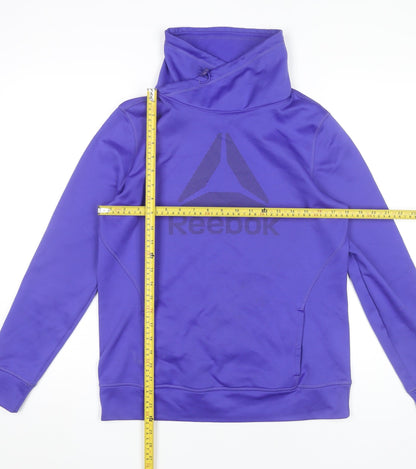 Reebok Women’s Purple Polyester Pullover Sweatshirt M Logo Sportswear