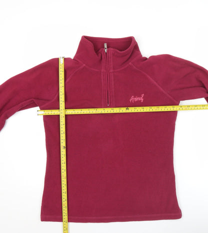 Animal Womens Pink Fleece Sweatshirt M 1/4 Zip Pullover Jumper