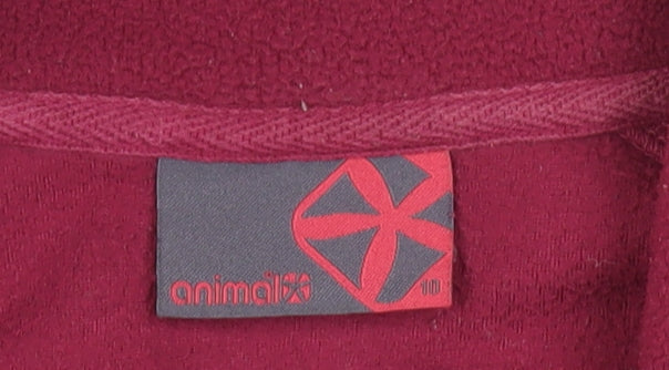 Animal Womens Pink Fleece Sweatshirt M 1/4 Zip Pullover Jumper