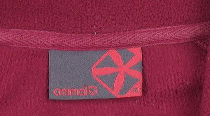 Animal Womens Pink Fleece Sweatshirt M 1/4 Zip Pullover Jumper