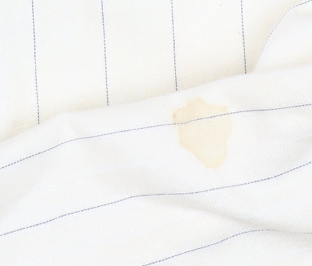 Zara Men’s Ivory Striped Bomber Jacket L Cotton Linen Casual