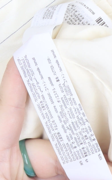 Zara Men’s Ivory Striped Bomber Jacket L Cotton Linen Casual