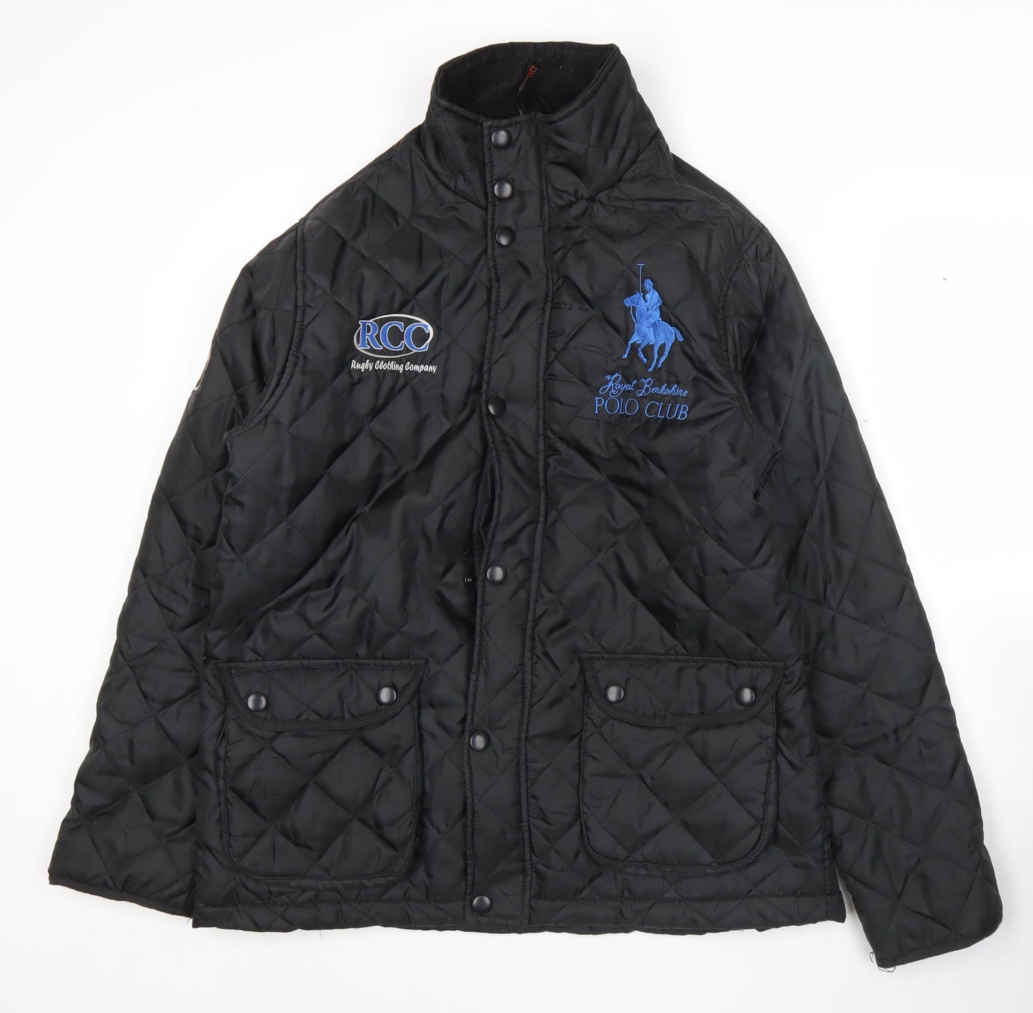 Mens UK Size S Result Black Quilted Coat