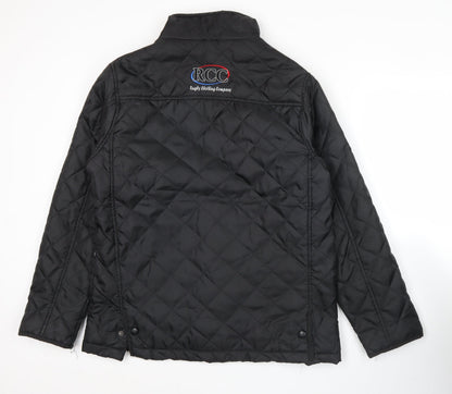 Mens UK Size S Result Black Quilted Coat