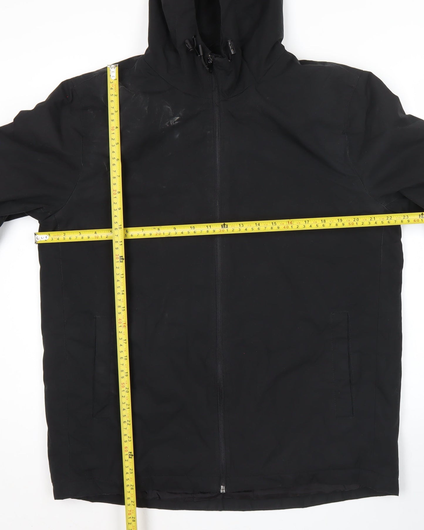 Primark Men’s Black Softshell Hooded Mid-Length Jacket Size M