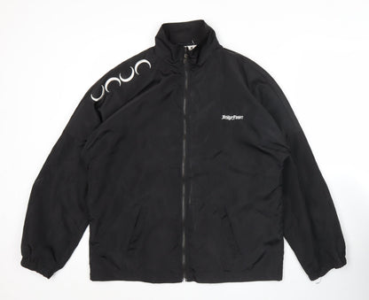 D.X Women’s Black Polyester Bomber Jacket Size M Full Zip Casual
