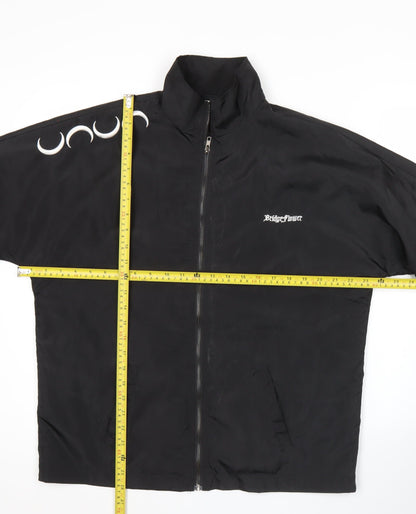D.X Women’s Black Polyester Bomber Jacket Size M Full Zip Casual