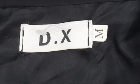 D.X Women’s Black Polyester Bomber Jacket Size M Full Zip Casual