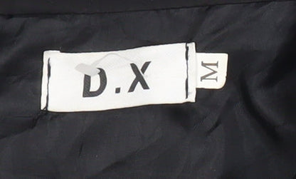 D.X Women’s Black Polyester Bomber Jacket Size M Full Zip Casual