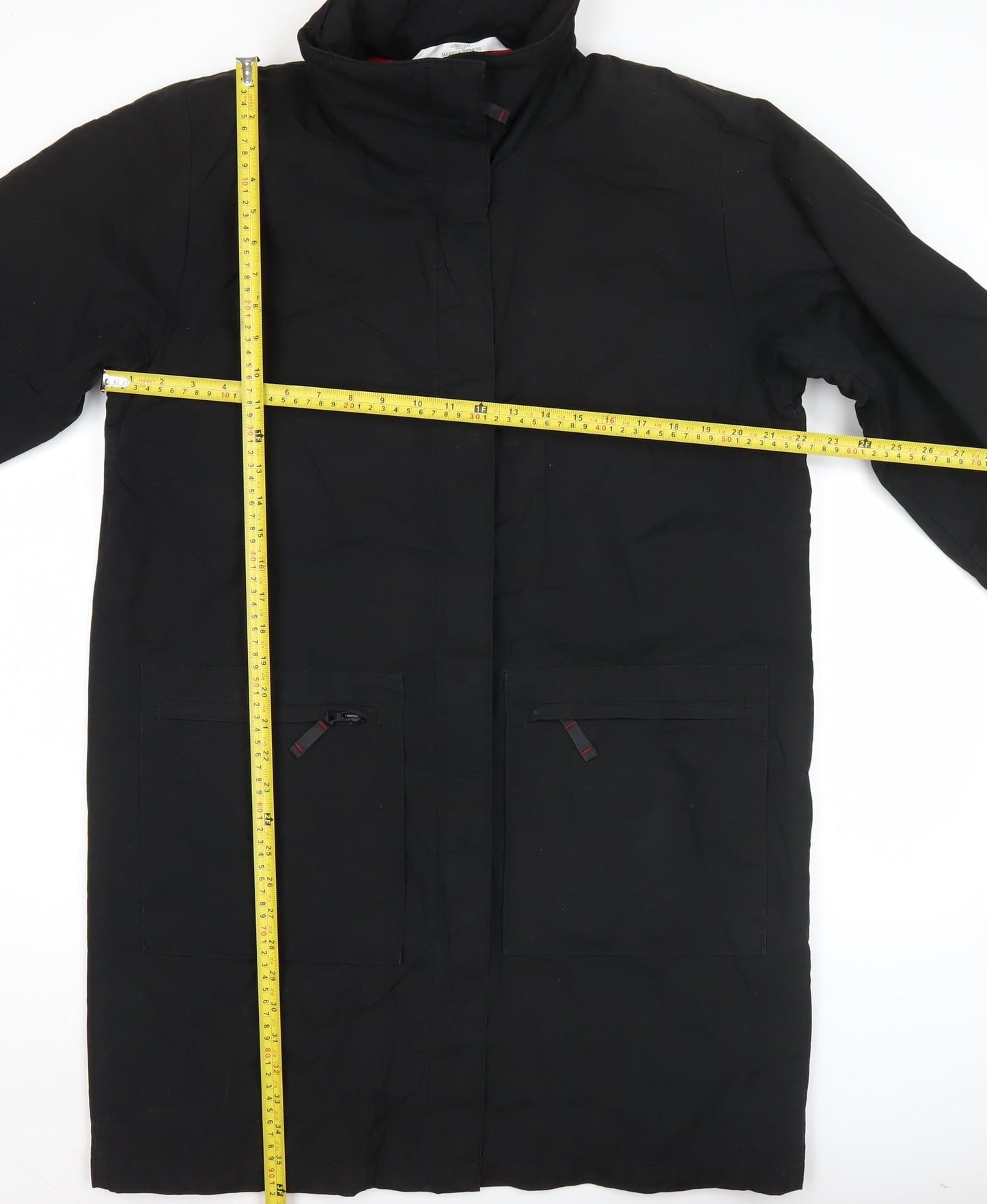 Womens UK Size 12 Marks and Spencer Black Overcoat