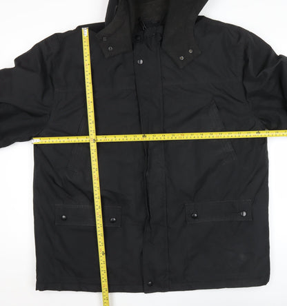 George Men’s Black XL Parka Jacket Hooded Polyester Winter Coat